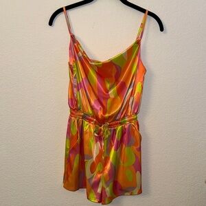 AKIRA Colorful Satin Romper